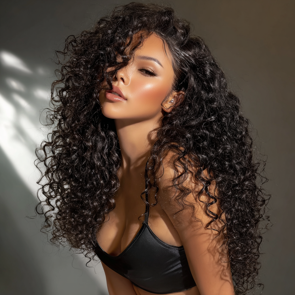 Royal Raw Remy hair - B1 Black Jerry Curly HD Lace glueless pre-plucked