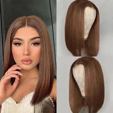 Wear and go | Chocolate brown bone straight Bob