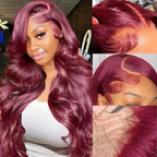 Burgundy red Loose Wave Frontal Lace