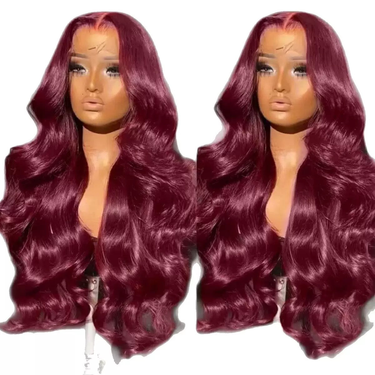 Burgundy red Loose Wave Frontal Lace