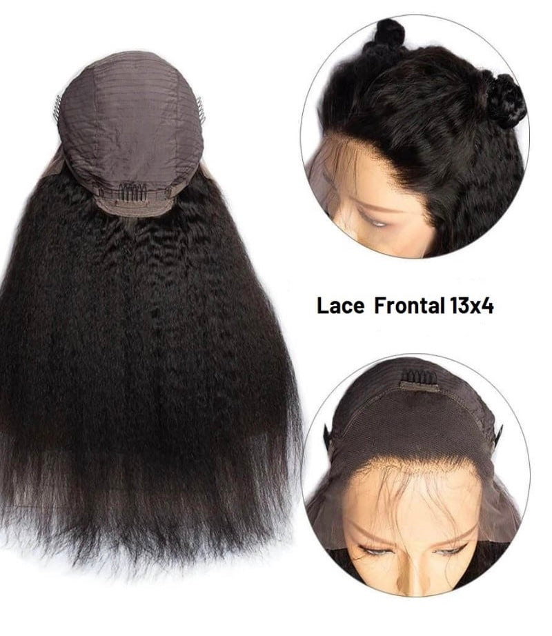 Royal Raw Remy hair - B1 Black Yaki Straight HD Lace glueless pre-plucked
