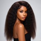 Royal Raw Remy hair - B1 Black Yaki Straight HD Lace glueless pre-plucked