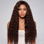 Chocolate Brown Jerry Curly  13x4 Frontal Lace