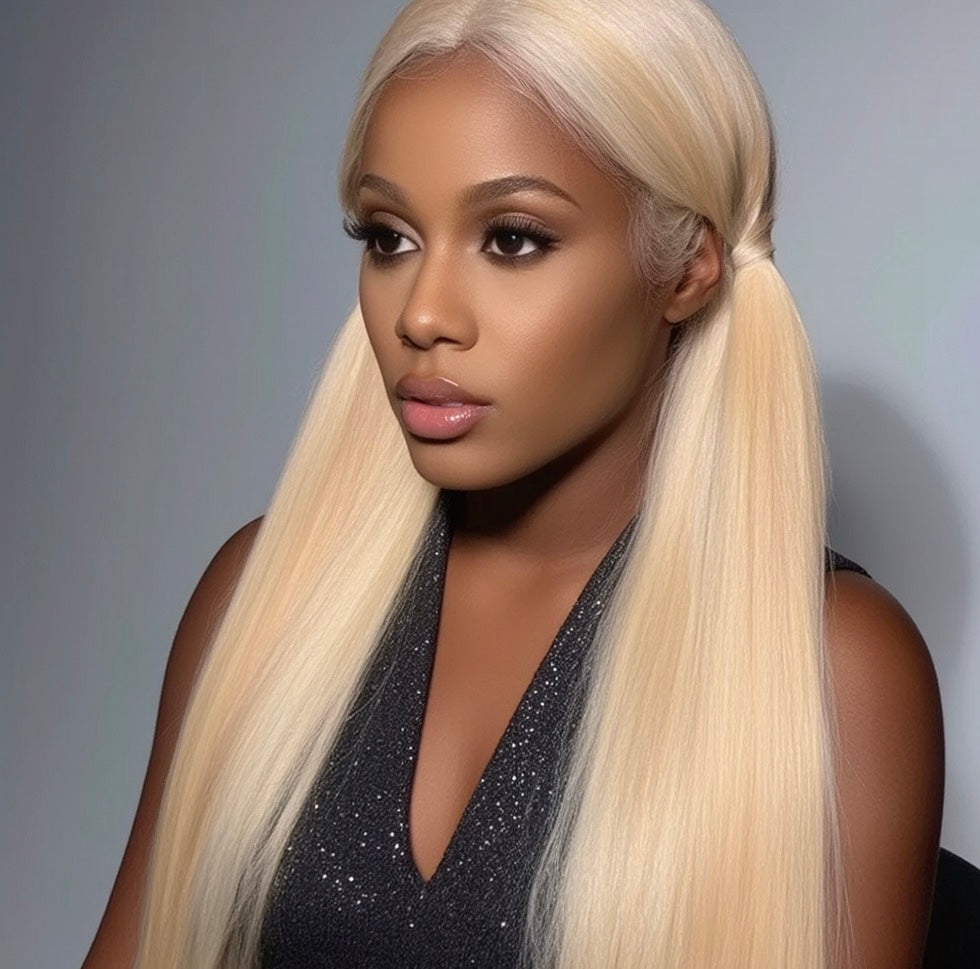Mii+ Signature- #613 Blonde SDD Bone straight 13X4 Frontal Lace