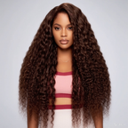 Chocolate Brown Jerry Curly  13x4 Frontal Lace