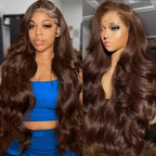 Chocolate Brown Body Wave  13x4 Frontal Lace