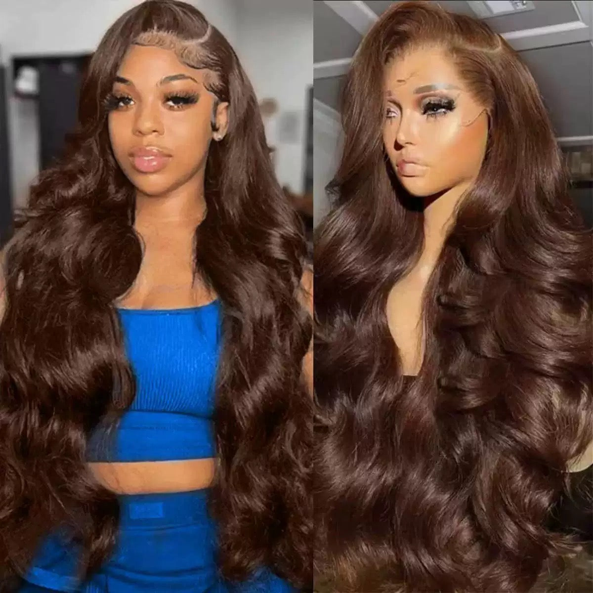 Chocolate Brown Body Wave  13x4 Frontal Lace