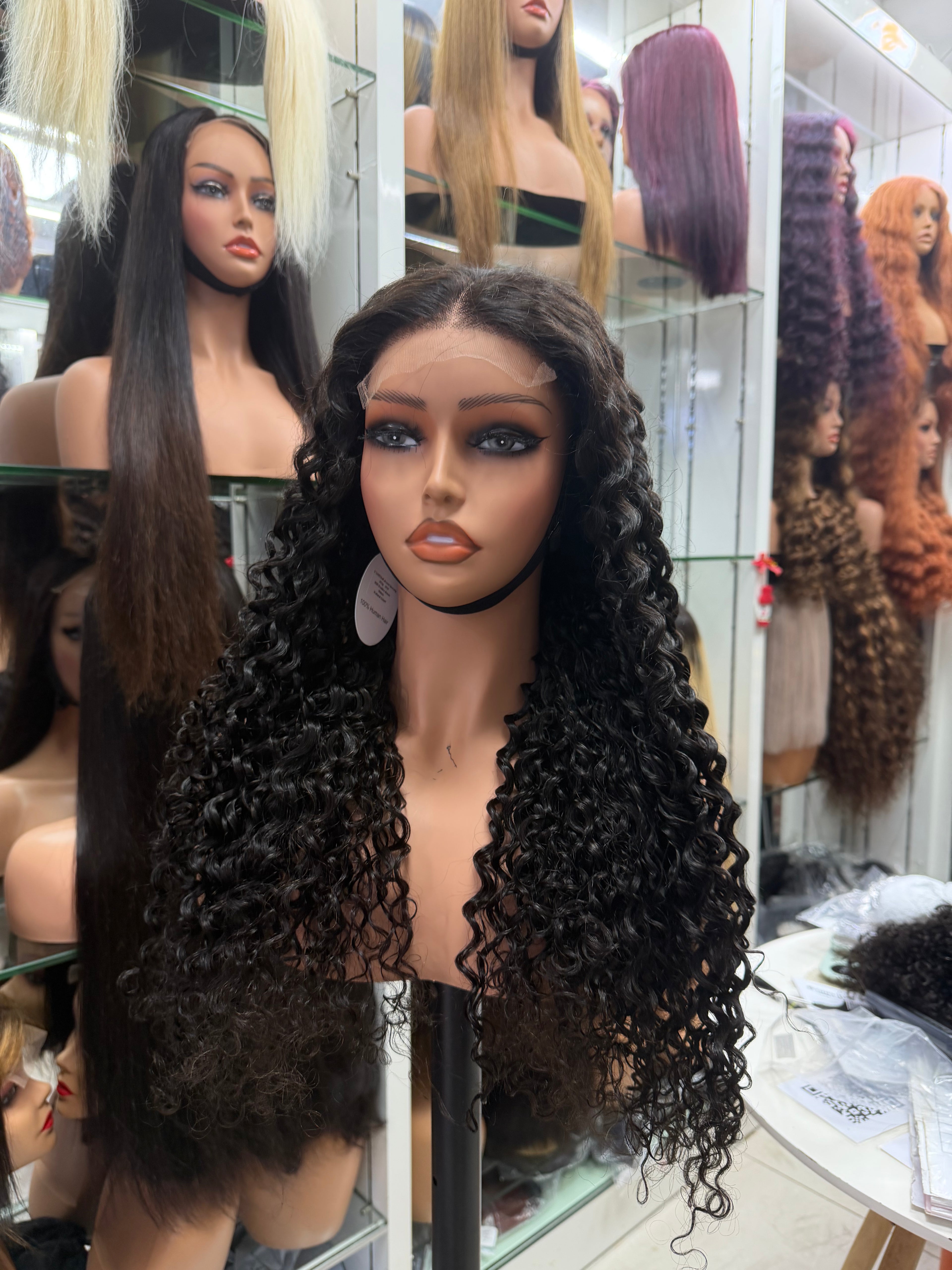 Water wave 250%density double drawn 5x5HD Lace closure Glueless Wigs