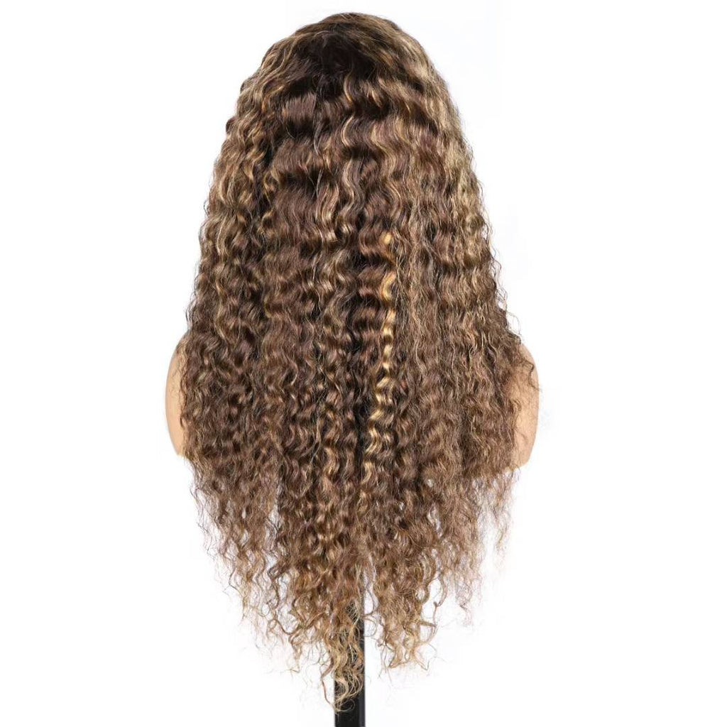 Mii+ Signature- Honey blonde piano hightlight jerry Curly 180% density