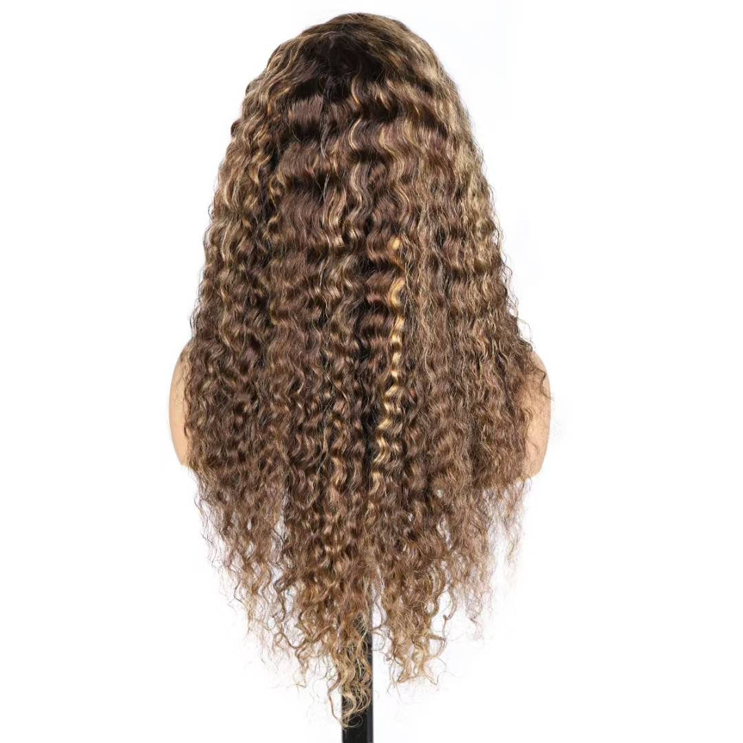 Mii+ Signature- Honey blonde piano hightlight jerry Curly 180% density