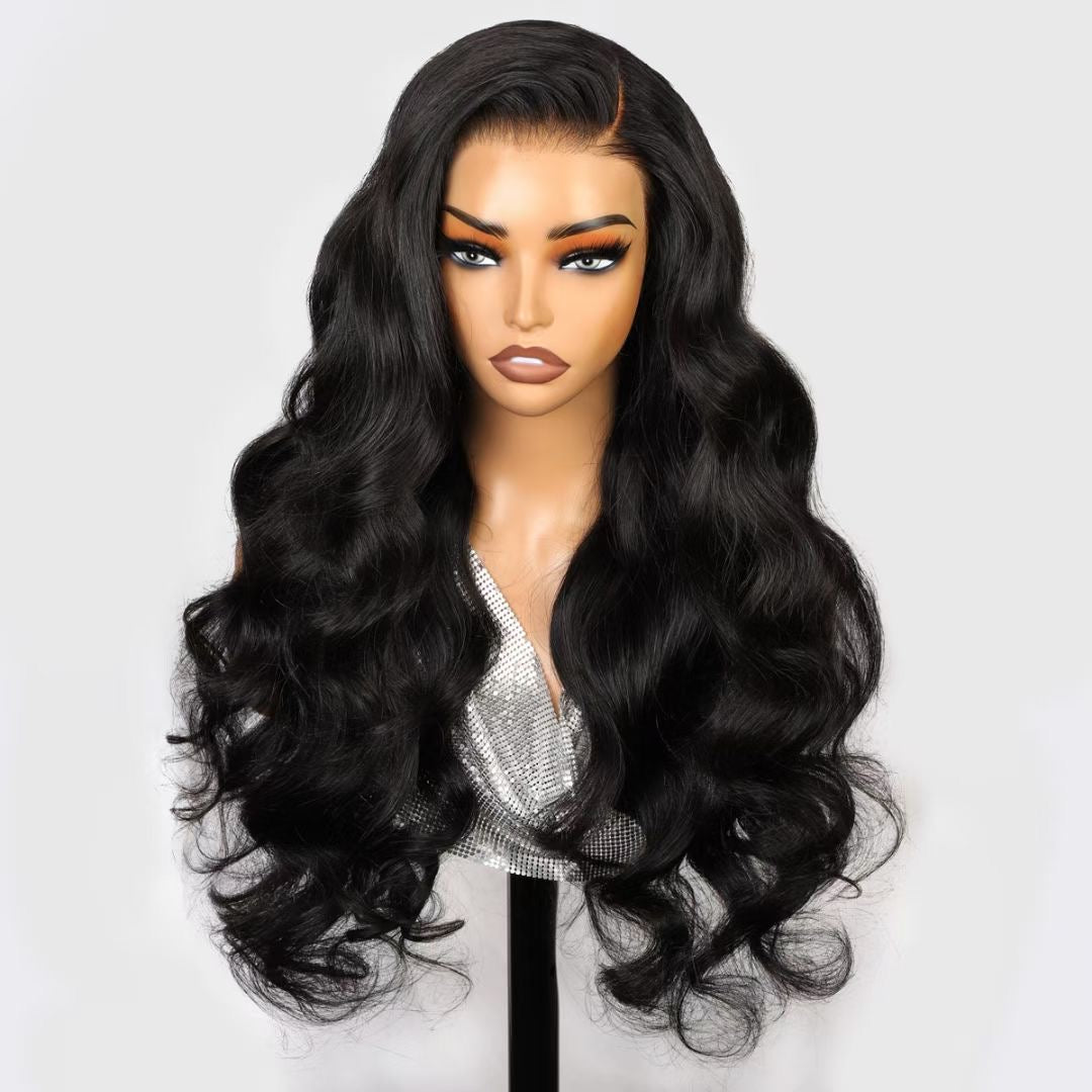Royal Raw Remy hair - B1 Black Body wave HD Lace glueless pre-plucked