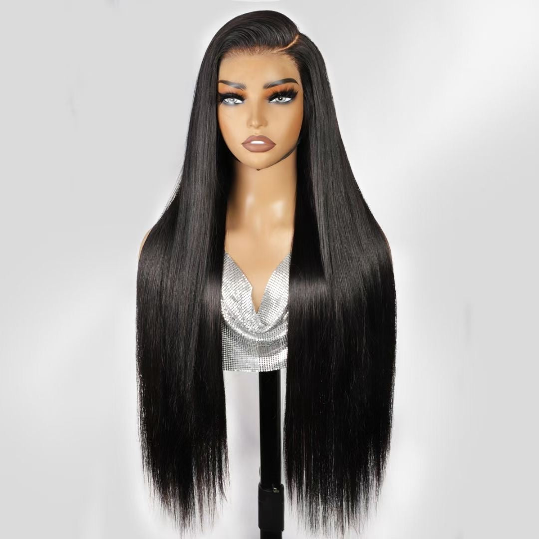 Royal Raw Remy hair - B1 Black Bone Straight HD Lace glueless pre-plucked