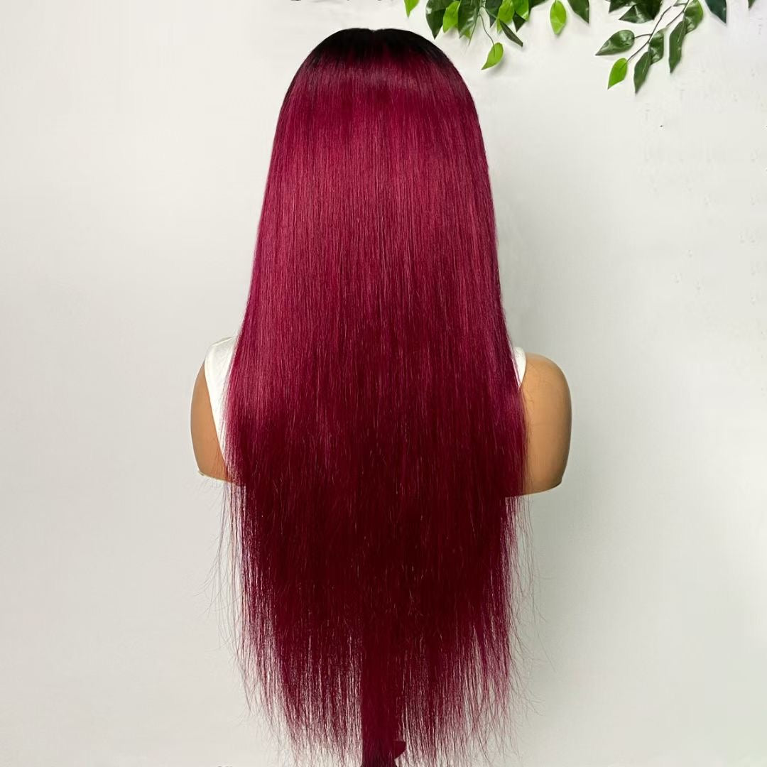Mii+ Smart | 99J Burgundy Red Bone straight Frontal Lace