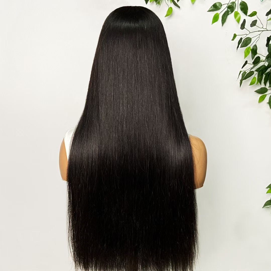 Royal Raw Remy hair - B1 Black Bone Straight HD Lace glueless pre-plucked