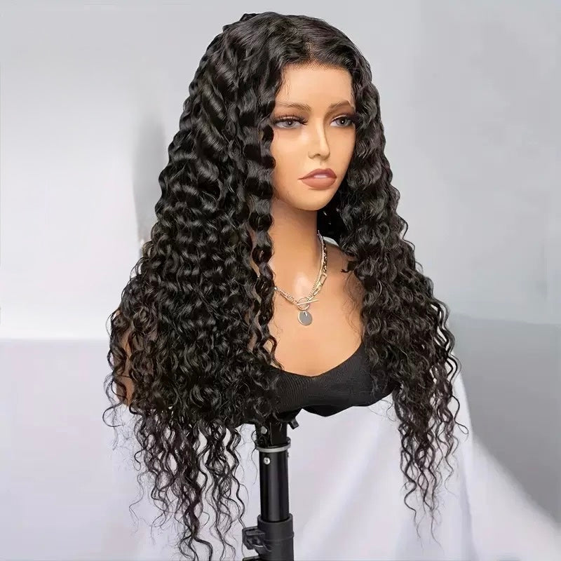 Royal Raw Remy hair - B1 Black Deep wave HD Lace glueless pre-plucked