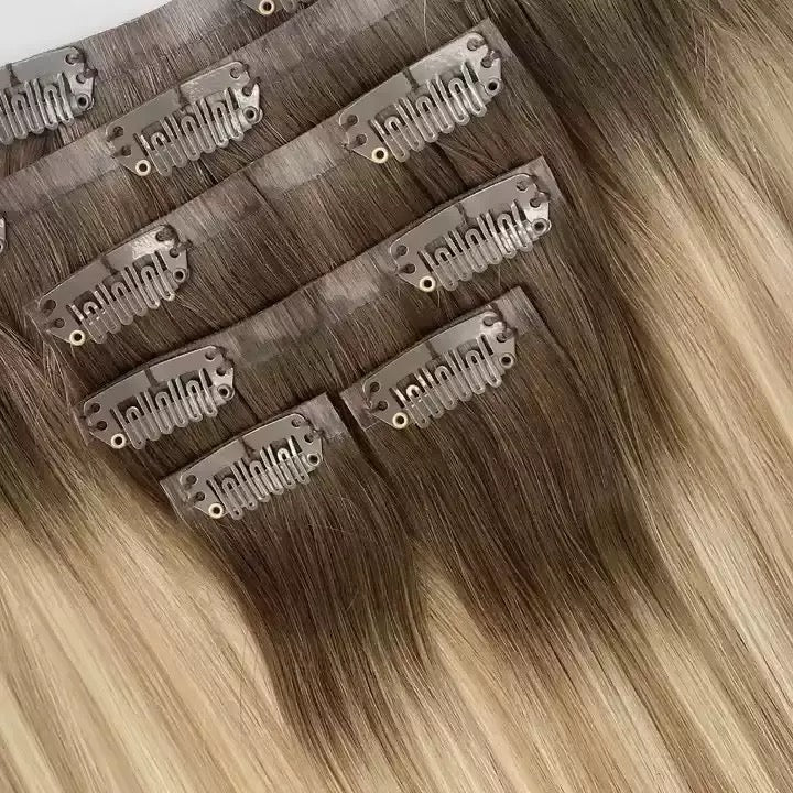 Seamless invisible Clip in PU remy hair