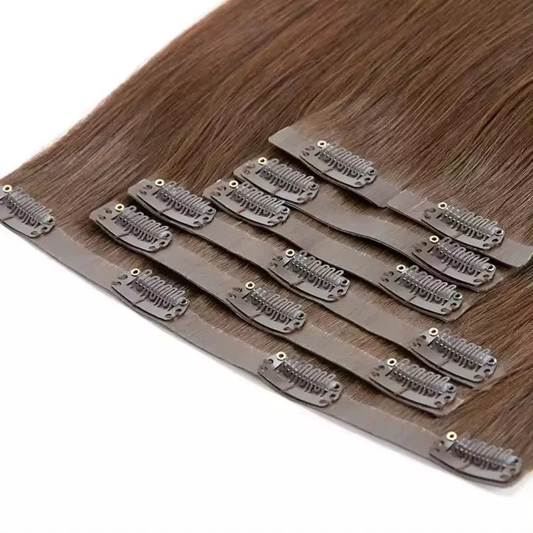 Seamless invisible Clip in PU remy hair