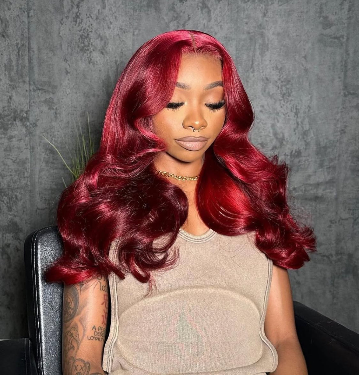 Mii+ Smart | 99J Burgundy Red Body Wave Frontal Lace