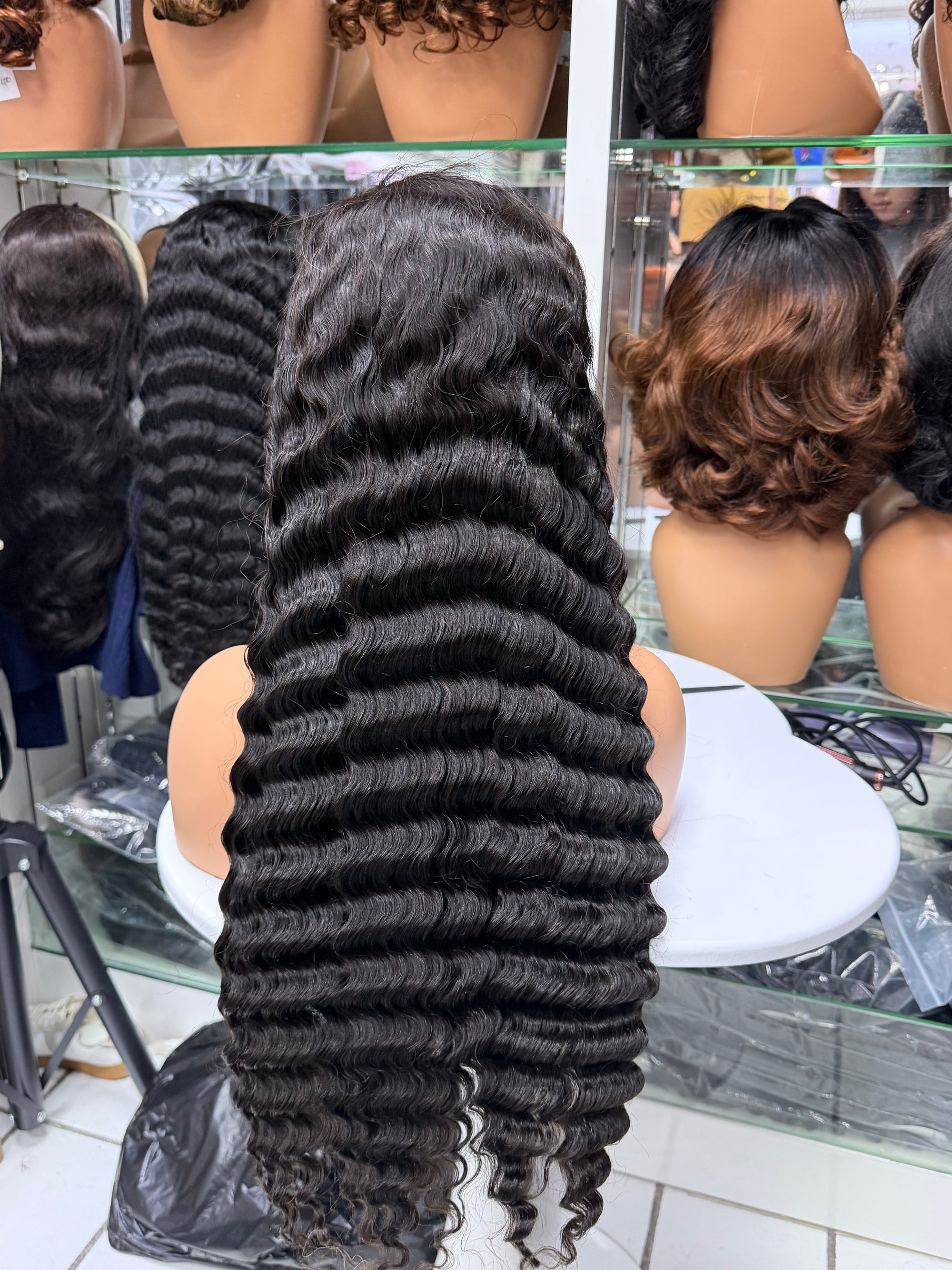 Deep wave double drawn HD lace Wig