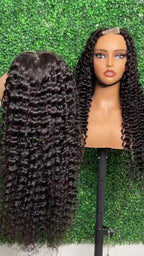 Royal Raw Remy hair - B1 Black Deep wave HD Lace glueless pre-plucked