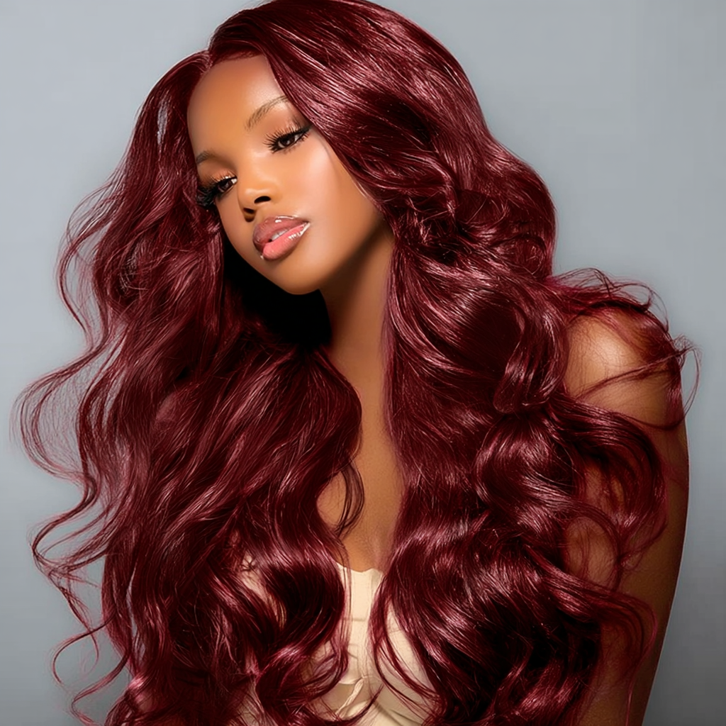 Mii+ Signature- #99J burgundy Red Boby Wave