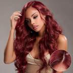 Mii+ Signature- #99J burgundy Red Boby Wave 180% density