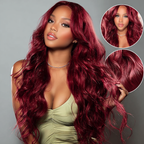 Mii+ Signature- #99J burgundy Red Boby Wave 180% density