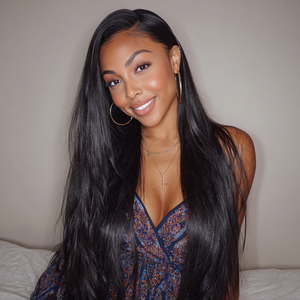 Royal Raw Remy hair - B1 Black Bone Straight HD Lace glueless pre-plucked