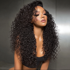 Royal Raw Remy hair - B1 Black Jerry Curly HD Lace glueless pre-plucked