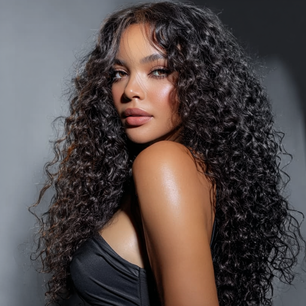 Royal Raw Remy hair - B1 Black Jerry Curly HD Lace glueless pre-plucked