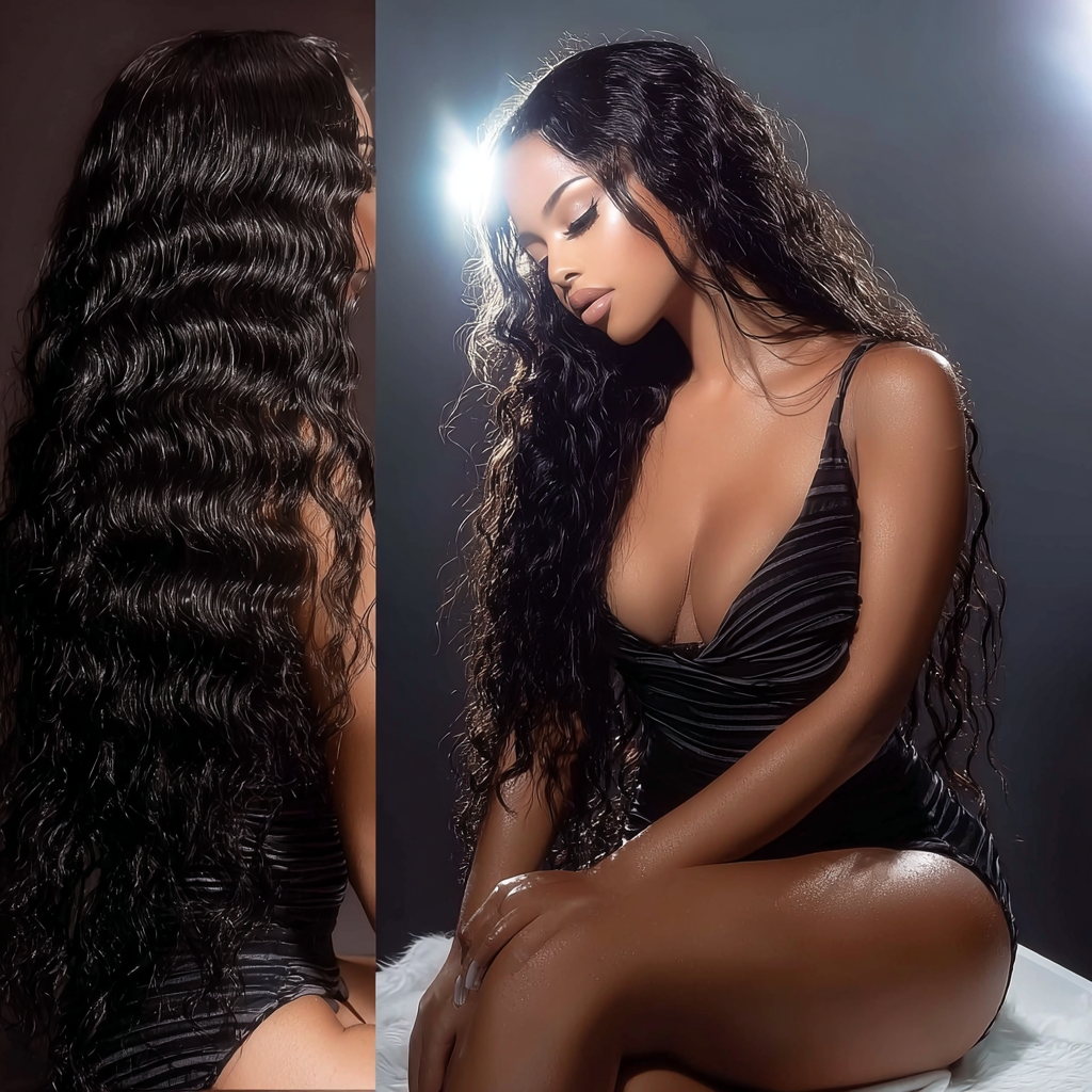 Royal Raw Remy hair - B1 Black Loose Deep HD Lace glueless pre-plucked