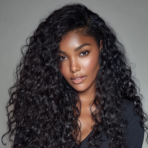 #B1 Black Burmese Curly Wear and go