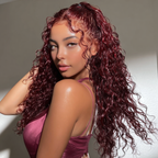 Mii+ Signature- #99J burgundy red deep curly glueless