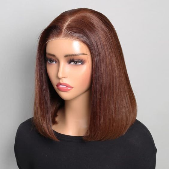 Wear and go | Chocolate brown bone straight Bob